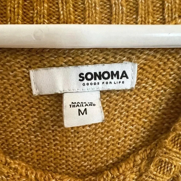 Sonoma Mustard colored knit sweater size medium - Picture 3 of 4
